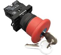Emergency Stop Mushroom Push Button Switch, 22mm, NC, 600V/10A, Control Electrical Starter Switch, ZB2-BE102C, XB2-ES542