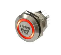 Emergency Stop Power Button 19mm 22mm 25mm 30mm - Illuminated Engine Start Stop Switch, Momentary Push Button,1pcs(Red,22MM 3-6V)