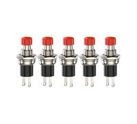 Emergency Stop Power Button - Momentary Push Button Switch 3A 220VAC - SPST with Black and Green Caps - Pack of 10 Mini Pushbuttons