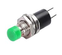 Emergency Stop Power Button - Momentary Push Button Switch 3A 220VAC - SPST with Black and Green Caps - Pack of 10 Mini Pushbuttons
