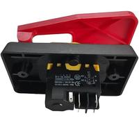 Emergency Stop Power Button Switch with Cover - 16A Electromagnetic Start Push Button for Applications,1pcs(5 Pins)