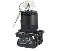 Emergency Stop Power Button XB4 22mm Key Select Knob Switch - 2/3 Position Self Locking Momentary Reset Stop Switch 10A - 1PCS(1NO 3 Position Self-lock)