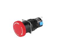 Emergency Stop Push Button Switch, 16mm 3 Pin Latching Mushroom Button 3A AC 250V Pushbutton for Electronic Equipment