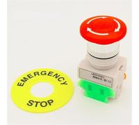 Emergency Stop Push Button Switch, 1NO 1NC, DPST, 660V 10A, 40mm