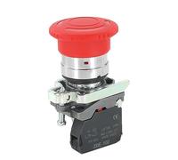 Emergency Stop Push Button Switch, Spring Return, Industrial Control Switch, AC 600V, 10A(XB2 BC31,1NO1NC)