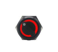 Emergency Stop Switch 19MM 220v lf-Return Self-Locking Waterproof DPDT Illuminated Metal Selector Knob Rotary Switch 2 3 Position LED Lamp(Red Led,2 Position Latching) Controls Switches