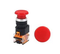 Emergency Stop Switch 1PCS LA38-11ZS Self-Locking 22mm Emergency Power Push Button Switchstop Mushroom Head Emergency Stop Button Switch(Red Arrows)