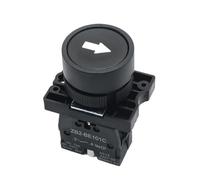 Emergency Stop Switch 22mm Start Stop Button with The Arrow Symbol XB2 Flat Touch Switch Button Momentary Button Switch Red/Green Push Buttons(Black Arrow)