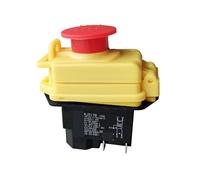 Emergency Stop Switch Electromagnetic Pushbutton Switches Waterproof Emergency Stop Button Switch 16(12) A 10(8) A 250V 2HP 16A 220-240V KJD17B(KJD17B-GF-4P)