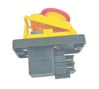 Emergency Stop Switch KJD12 250V 4-Pin Start No Volt Release Push Button NVR Common to Woodshop and Metalwork Machines Controls Switches