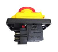 Emergency Stop Switch KJD12 Electromagnetic Waterproof Pushbutton Switches for Lathes with Emergency Stop Cover 4Pins 16A