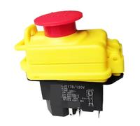 Emergency Stop Switch KJD17B/120V 5 Pins Electromagnetic Push Button Switch 120V 16A Waterproof Pushbutton Switches with Emergency Stop Cover Industrial Switches
