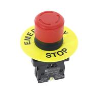 Emergency Stop Switch Red Mushroom Cap 1NO 1NC DPST AC 660V10A Emergency Stop Industrial Push Button Switch(Type D 1 NC)
