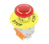Emergency Stop Switch Red Mushroom Cap 1NO 1NC DPST AC 660V10A Emergency Stop Industrial Push Button Switch(Type A 1NO1NC)