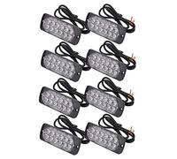 Emergency Strobe Lights for Trucks, Maso Amber Recovery Car 12 LEDs Lighting Bar Orange Grill Breakdown Flashing 12/24V Pack of 8