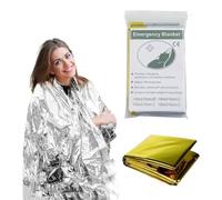 Emergency Survival Blanket - 83"x55" Outdoor Use, for Hot & Cold Weather Protection Gold