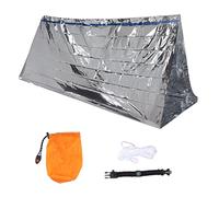 Emergency Survival Shelter Tent, Single Layer Thermal Aluminum Tent with Bracelet for Earthquake Relief, Lightweight Tube Tent for Hiking Camping and Car (Silver tent + outer bag + bracelet)