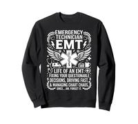 Emergency Technician EMT Quote Art with Winged Star of Life Sweatshirt