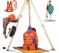Emergency Tripod for Fire Rescue Fall Protection; 1200/1800 lb Capacity Tripod Winch Kit for Confined Spaces Underground Excavation Deep Digging Operations
