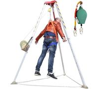 Emergency Tripod with Safety Rope & Winch for Tight Spaces, 544.3 kg Capacity, Heavy-Duty Rescue Equipment for Climbing, Industrial Use & Outdoor Survival