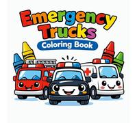 Emergency Trucks Coloring Book: Big Simple Vehicles for Toddlers Ages 1-3