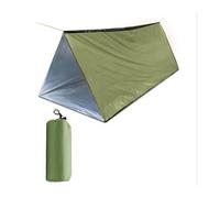 Emergency Tube Tent 2 Person, Ultralight Survival Shelter with Paracord & Whistle, Orange Reflective Mylar Thermal Blanket for Camping Hiking Outdoor(Green)