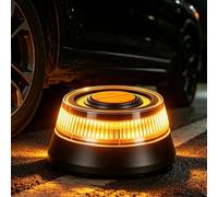 Emergency Warning Light, LED Rotating Beacon with 3 Flash Modes for car | Battery Operated Warning Light with Magnetic Base or Hook Suspend for Car Breakdown, Night Activities, Outdoor Camping
