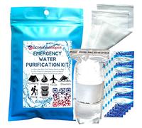 Emergency Water Purification Tablets Survival kit Aquatabs Water Purifying Tablets Whirl-Pak Water Storage & Purifier Bag Prefilters for Debris Filtration Camping Hiking Travel Boating (1)