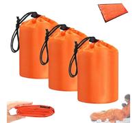 Emergency Waterproof Sleeping Bag Thermal Bivy Sack Survival Blanket Lightweight Compact Insulated for Camping Gear Prepper Supplies Bug Winter Car Kit Outdoor Sleeping Sack(3pcs)