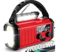 Emergency Weather Radio, 10000mAh Crank Radio, Portable NOAA/AM/FM Weather Radio, Reading Light, Solar Radio, SOS Emergency Flashlight, Multiple Power Sources, for Hurricanes and Emergencies