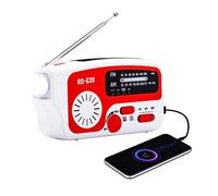 Emergency Weather Radio AM FM Solar Hand Crank Radio with LED Flashlight 1200mAh Rechargeable Battery 4 Charging Methods SOS Alarm for Outdoor Camping Hiking Fishing Home Emergency (Black)