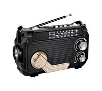 Emergency Weather Radio, Portable Solar Charging Emergency Radios with Torch, Reading Lamp and SOS Alarm, Multifunction FM AM SW Radio for Camping and Emergencies (Black 1 set)