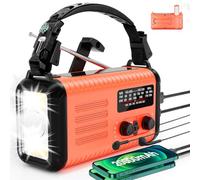 Emergency Weather Radio, Portable Solar Hand Crank AM/FM/NOAA Radio, 20000mAh Large Capacity Battery Operated Radio, USB C Charger, 3 Modes Flashlight, Reading Light, Emergency Kit for Home