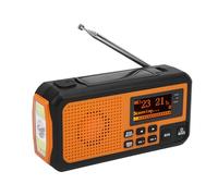 Emergency Weather Radio Solar Hand Crank with Bluetooth 5.0, 4000mAh Power Bank, IPX6 Water Proof, Digital Display Flashlight, Portable DAB FM Radio for Outdoor Camping