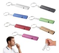 Emergency Whistle Set - 7 Pieces Double Tube Safety Whistles with Keychain for Outdoor, Camping, Hiking, Backpacking, Sports and Dog Training - 120dB, Durable and Waterproof