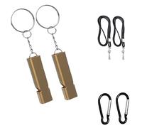Emergency Whistles, 2 PCS Loud Safety Survival Whistles with Carabiner and Lanyard for Outdoor Hiking, Hunting, Camping, Fishing, Kayaking (A-Gold+Gold)