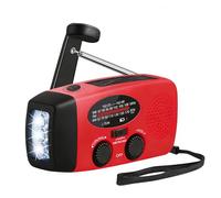 Emergency Wind Up Radio with Rechargeable USB Phone /3-LED Flashlight Torch/AM/FM/Weather/Portable Solar Hand Crank Radio for Household and Outdoor Camping, Hiking, Travel