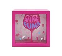 "Emergency Wine Fund" Hot Pink Wooden Novelty Fun Money Box Saving Pot