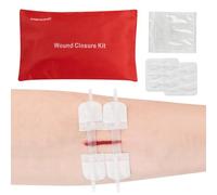 Emergency Wound Closure Kit for Lacerations, 6 Pieces with Dressings, First Aid Stitch Bandage Device for Cut Care, Leather Closures, Air Survival