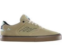 Emerica The Low Vulc - Slim Skate Feel, Vulcanized Durability, Cushioned Fit, True Quality, Everyday Wear 2025, Tan/Blue/Green, 10 UK