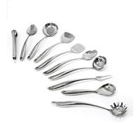 Emeril Lagasse 10-Piece Stainless Steel Utensil Set - Premium 304 Mirror Finish Cooking Tools with Hanging Loops - Heat Resistant, Dishwasher Safe Kitchen Gadgets for Nonstick Cookware