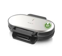 EMERIO Double waffle maker for a total of 10 heart-shaped waffles (2 waffles with approx. 14 cm diameter), temperature regulator for tanning on request, non-stick coating, without