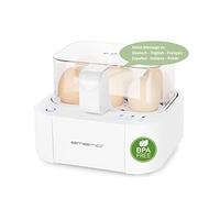 EMERIO Excellent single egg cooker cooks all three levels of cooking [soft|medium|hard] in one cooking process with perfect results a multilingual voice output in FR DE EN ES IT PL