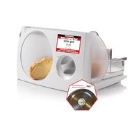 Emerio MS-125000 All-Purpose Slicer, Stainless Steel Knife Unit Made in Germany, Adjustable 0-17 mm, BPA-Free, Space-Saving, Foldable, with Safety Switch, Eco 100 Watt, White