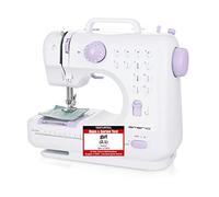 Emerio SEW-121820 Sewing Machine for Kids Beginners, 12 Stitch Patterns, Mini with Pedal, Power Supply and Battery, Home, LED Light, Automatic Front and Back, White/Pink
