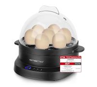 EMERIO Unique egg cooker cooks all three cooking levels [soft|medium|hard] in one cooking process for 7 eggs with perfect result and speaks different languages (DE EN FR ES IT PL NL
