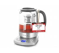 Emerio WK-122248 Tea Kettle with Note 1.3 Borosilicate Glass with Slow-Close Mechanism, BPA-Free, Volume: 1.7 L, Adjustable Temperature: 2200 W, Black/Silver
