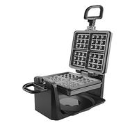 Emerio WM-110984.4 Rotary Waffle Maker for 4 Belgian Waffles at the Same Time, with Professional Rotating Function, Non-Stick Plates, Temperature Regulator, 1000 W, Tested "Good" in Silver, WM