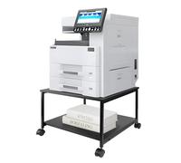 EMERIT 2-Tier Under Desk Printer Stand w/Storage - 19.5x19.5x12.8''Heavy Duty Rolling Cart, Mobile Printer Table with Lockable Wheels for Home Office Organization - Industrial Style