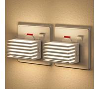 Emeritpro Night Light Plug in Wall with Dusk to Dawn Photocell Sensor, Plug in Night Light 2 Pack, 3000K Warm White, 3 Levels Dimmable, NightLight Kids for Hallway, Stairs, Bedroom, Kitchen, 1W